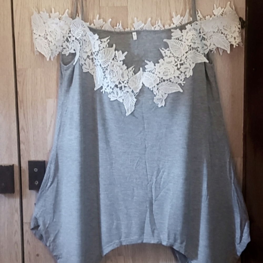 Crochet/Lace Off Shoulder Top